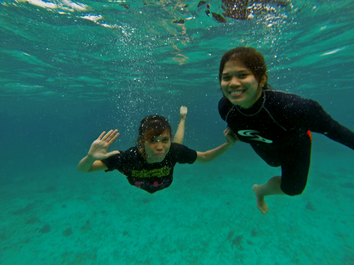 Smiling underwater